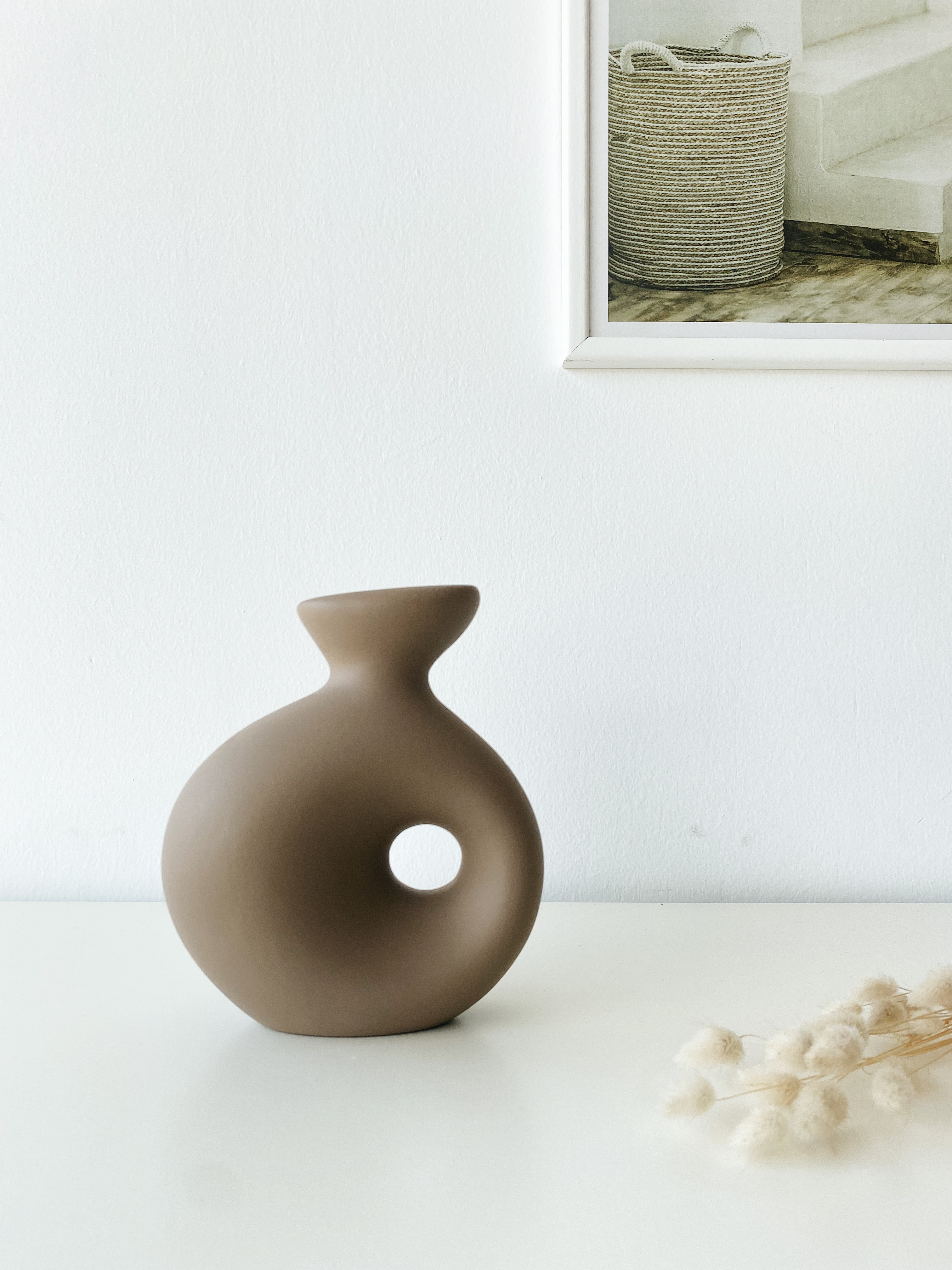 Delta Ceramic Vase Light Brown